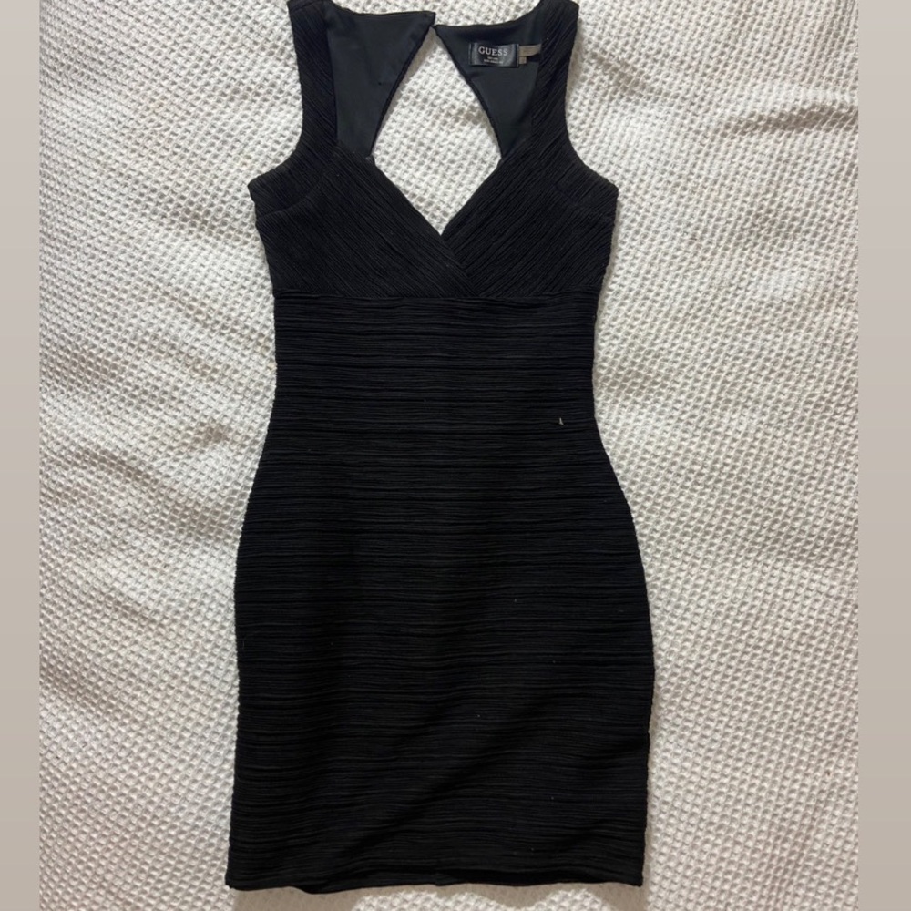 Guess Black Cocktail Bodycon Dress